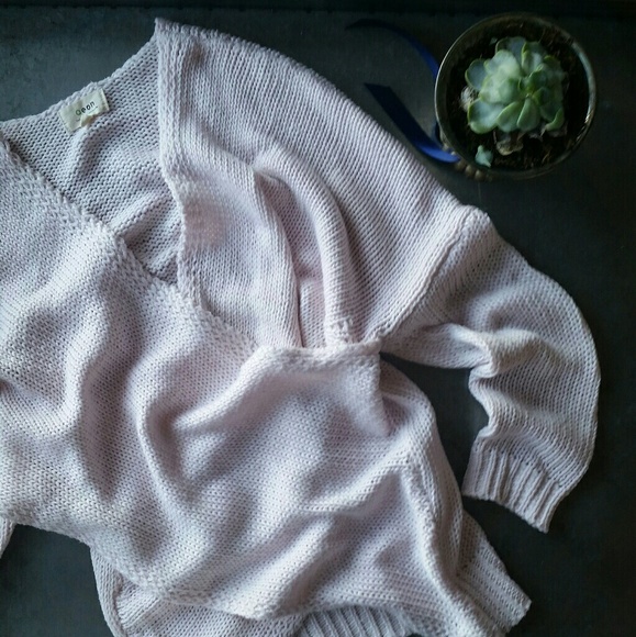 boutique Sweaters - Boutique | Pink Crossover Overlay Sweater